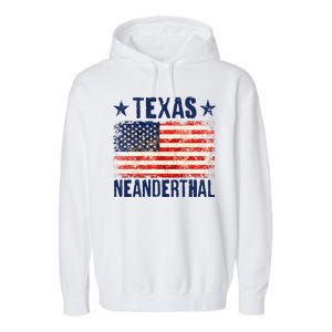 Texas Neanderthal Distressed US Flag Garment-Dyed Fleece Hoodie