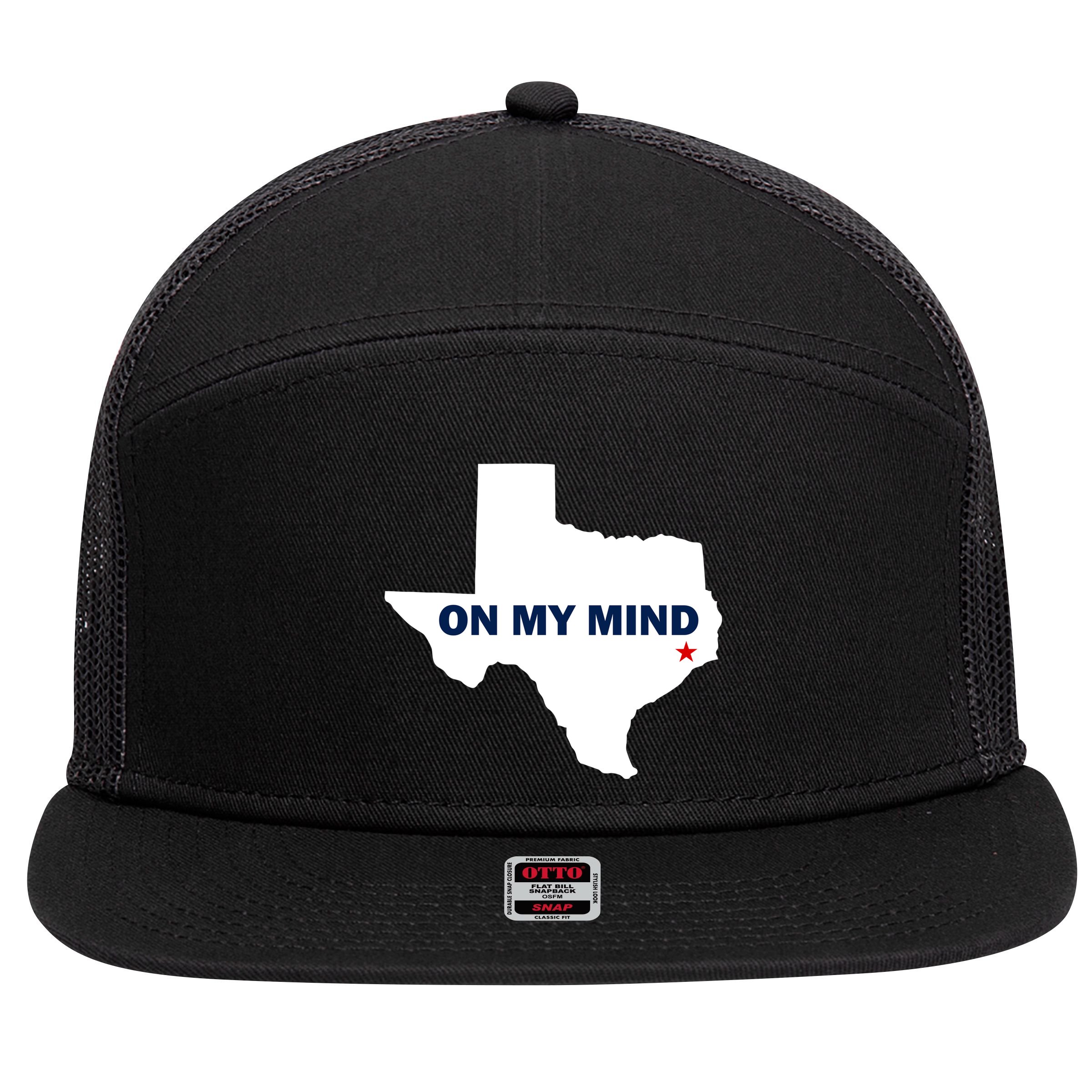 Texas On My Mind Hurricane Harvey Relief 7 Panel Mesh Trucker Snapback Hat