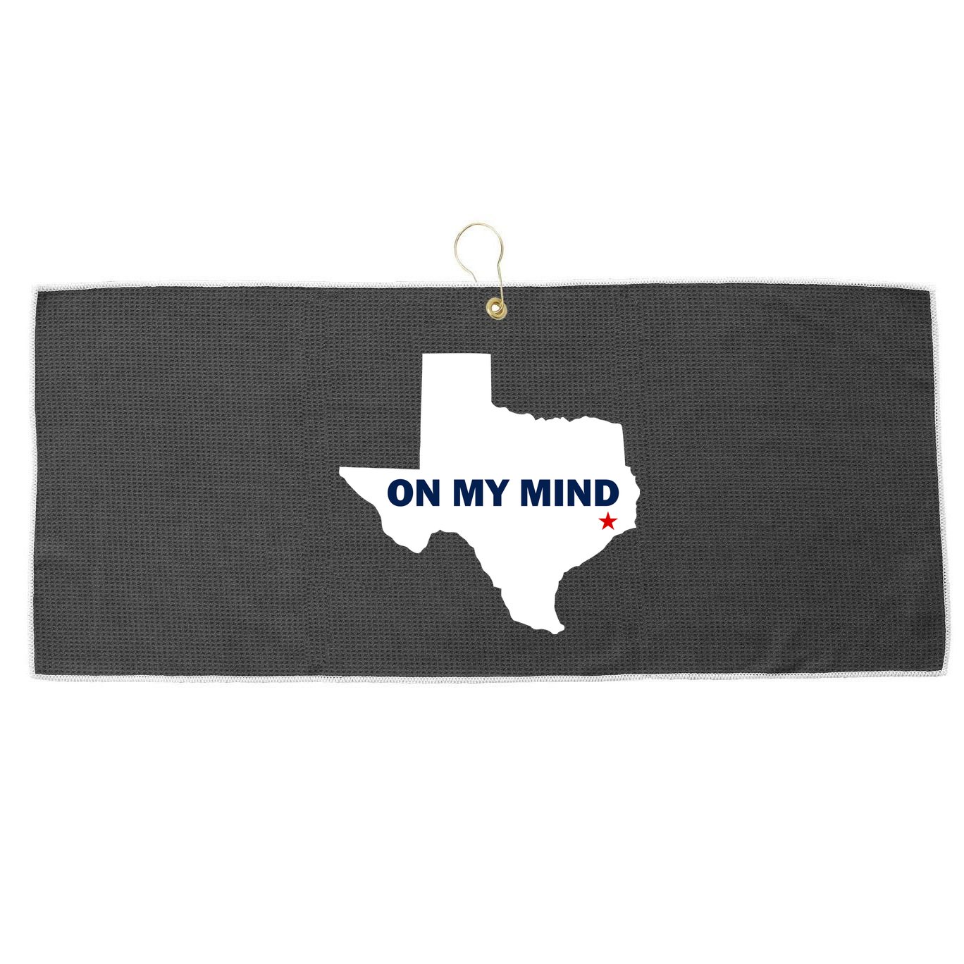 Texas On My Mind Hurricane Harvey Relief Large Microfiber Waffle Golf Towel