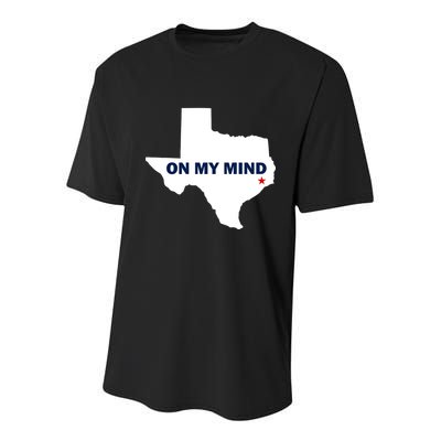 Texas On My Mind Hurricane Harvey Relief Youth Performance Sprint T-Shirt