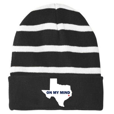 Texas On My Mind Hurricane Harvey Relief Striped Beanie with Solid Band