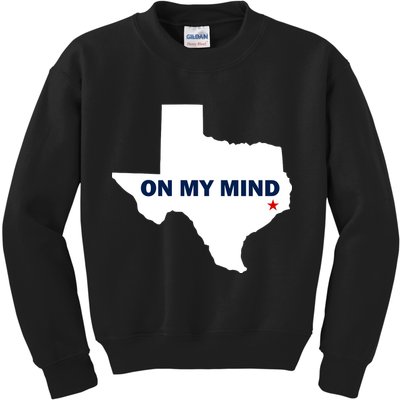 Texas On My Mind Hurricane Harvey Relief Kids Sweatshirt