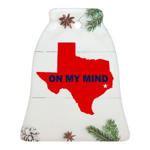 Texas On My Mind Hurricane Harvey Relief Ceramic Bell Ornament