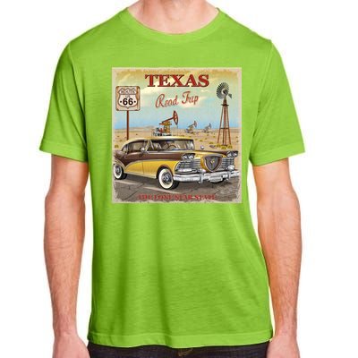 Texas Road Trip Route 66 Classic Car Adult ChromaSoft Performance T-Shirt