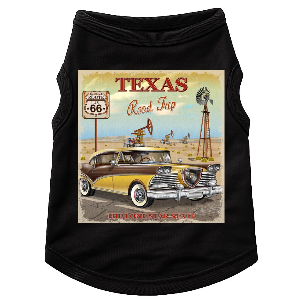 Texas Road Trip Route 66 Classic Car Doggie Tank