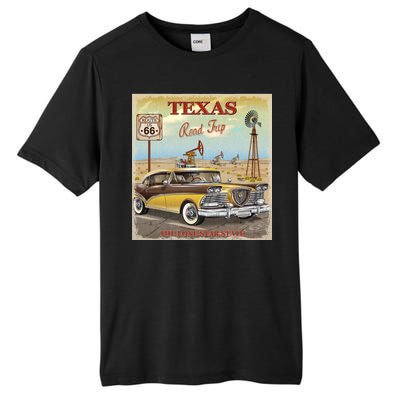 Texas Road Trip Route 66 Classic Car Tall Fusion ChromaSoft Performance T-Shirt