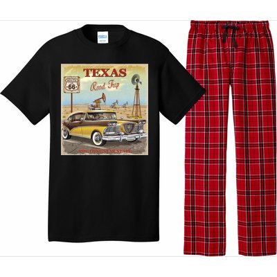 Texas Road Trip Route 66 Classic Car Pajama Set