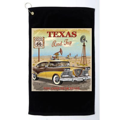 Texas Road Trip Route 66 Classic Car Golf Towel