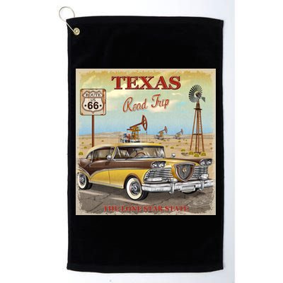 Texas Road Trip Route 66 Classic Car Platinum Collection Golf Towel