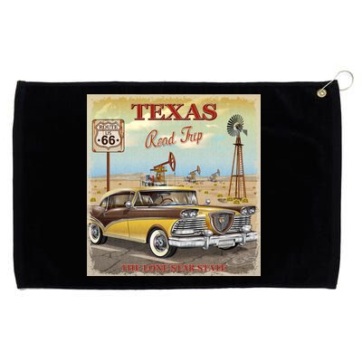 Texas Road Trip Route 66 Classic Car Grommeted Golf Towel