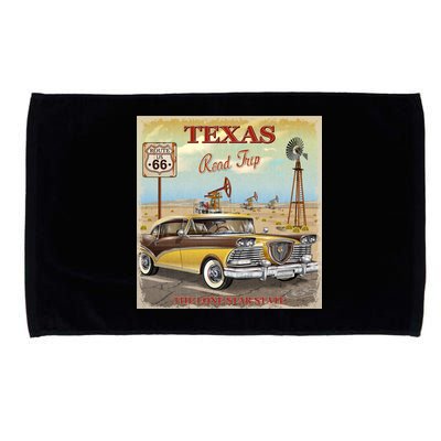 Texas Road Trip Route 66 Classic Car Microfiber Hand Towel