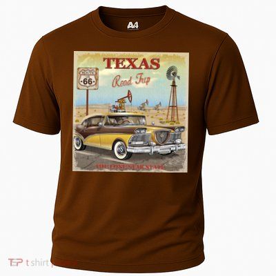 Texas Road Trip Route 66 Classic Car Performance Shirt