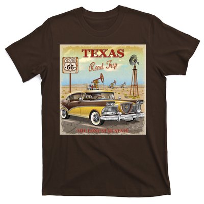 Texas Road Trip Route 66 Classic Car T-Shirt