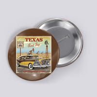 Texas Road Trip Route 66 Classic Car Button