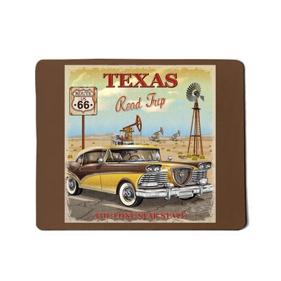 Texas Road Trip Route 66 Classic Car Mousepad