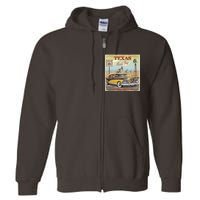 Texas Road Trip Route 66 Classic Car Full Zip Hoodie