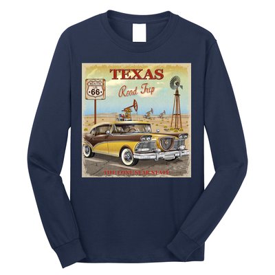 Texas Road Trip Route 66 Classic Car Long Sleeve Shirt