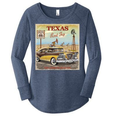 Texas Road Trip Route 66 Classic Car Women's Perfect Tri Tunic Long Sleeve Shirt