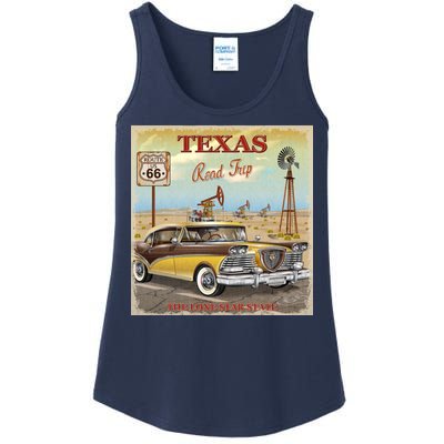 Texas Road Trip Route 66 Classic Car Ladies Essential Tank