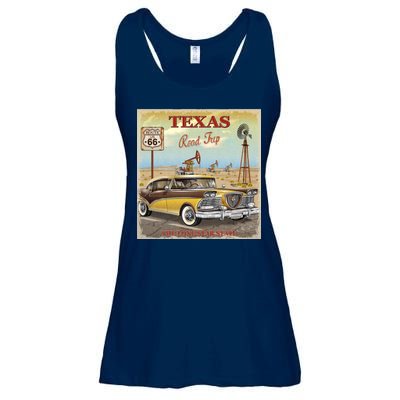 Texas Road Trip Route 66 Classic Car Ladies Essential Flowy Tank