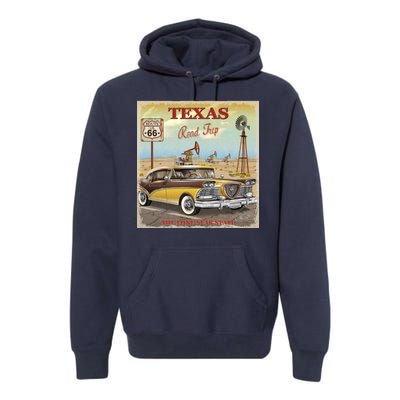 Texas Road Trip Route 66 Classic Car Premium Hoodie