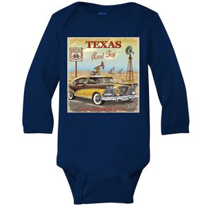 Texas Road Trip Route 66 Classic Car Baby Long Sleeve Bodysuit