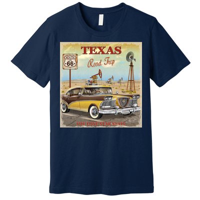 Texas Road Trip Route 66 Classic Car Premium T-Shirt