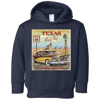 Texas Road Trip Route 66 Classic Car Toddler Hoodie