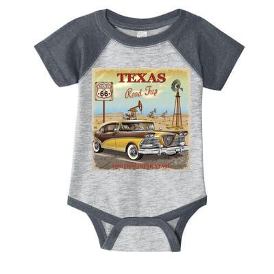 Texas Road Trip Route 66 Classic Car Infant Baby Jersey Bodysuit