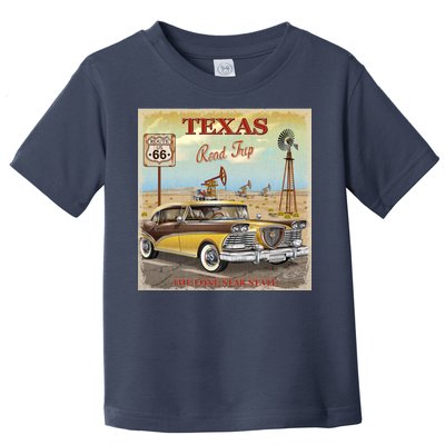 Texas Road Trip Route 66 Classic Car Toddler T-Shirt