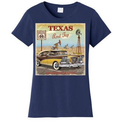 Texas Road Trip Route 66 Classic Car Women's T-Shirt