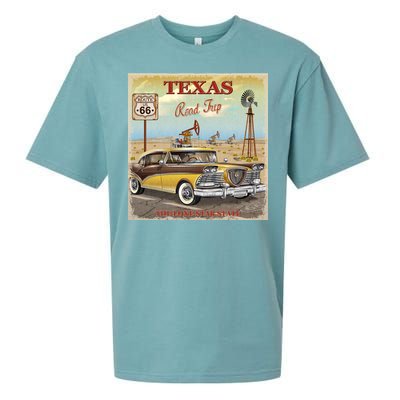 Texas Road Trip Route 66 Classic Car Sueded Cloud Jersey T-Shirt