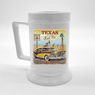 Texas Road Trip Route 66 Classic Car Beer Stein