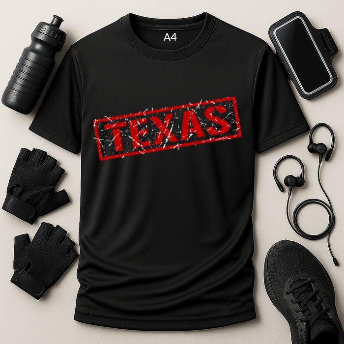 Texas Stamp of Approval Distressed Cooling Performance Crew T-Shirt