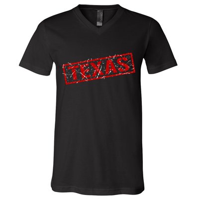 Texas Stamp of Approval Distressed V-Neck T-Shirt