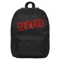Texas Stamp of Approval Distressed 16 in Basic Backpack