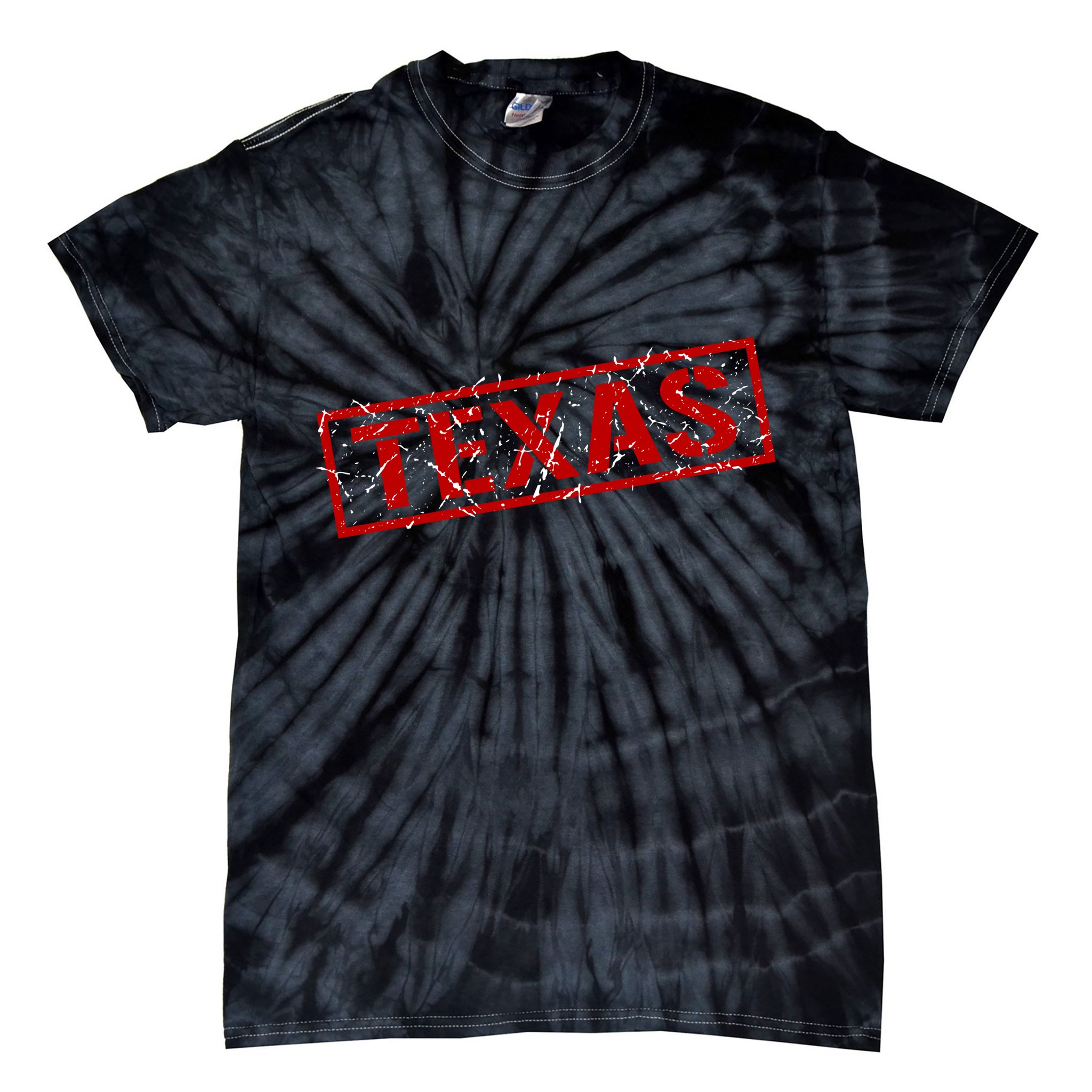 Texas Stamp of Approval Distressed Tie-Dye T-Shirt