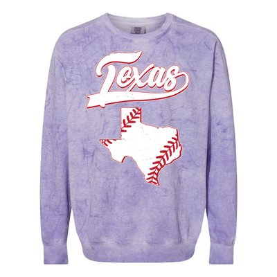 Texas State Baseball Fan Colorblast Crewneck Sweatshirt