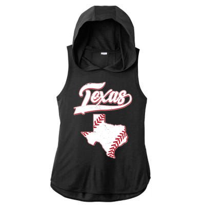 Texas State Baseball Fan Ladies PosiCharge Tri-Blend Wicking Draft Hoodie Tank