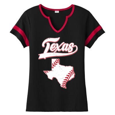 Texas State Baseball Fan Ladies Halftime Notch Neck Tee