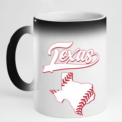 Texas State Baseball Fan 11oz Black Color Changing Mug