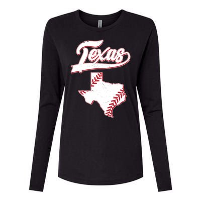 Texas State Baseball Fan Womens Cotton Relaxed Long Sleeve T-Shirt