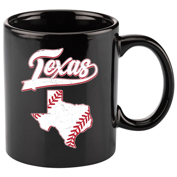 Texas State Baseball Fan 11oz C Handle Ceramic Mug