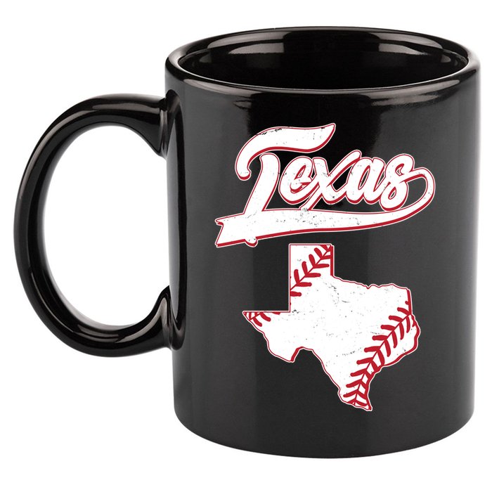 Texas State Baseball Fan 11oz C Handle Ceramic Mug