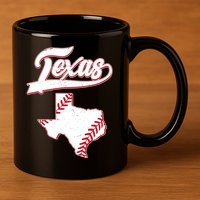 Texas State Baseball Fan 11oz C Handle Ceramic Mug