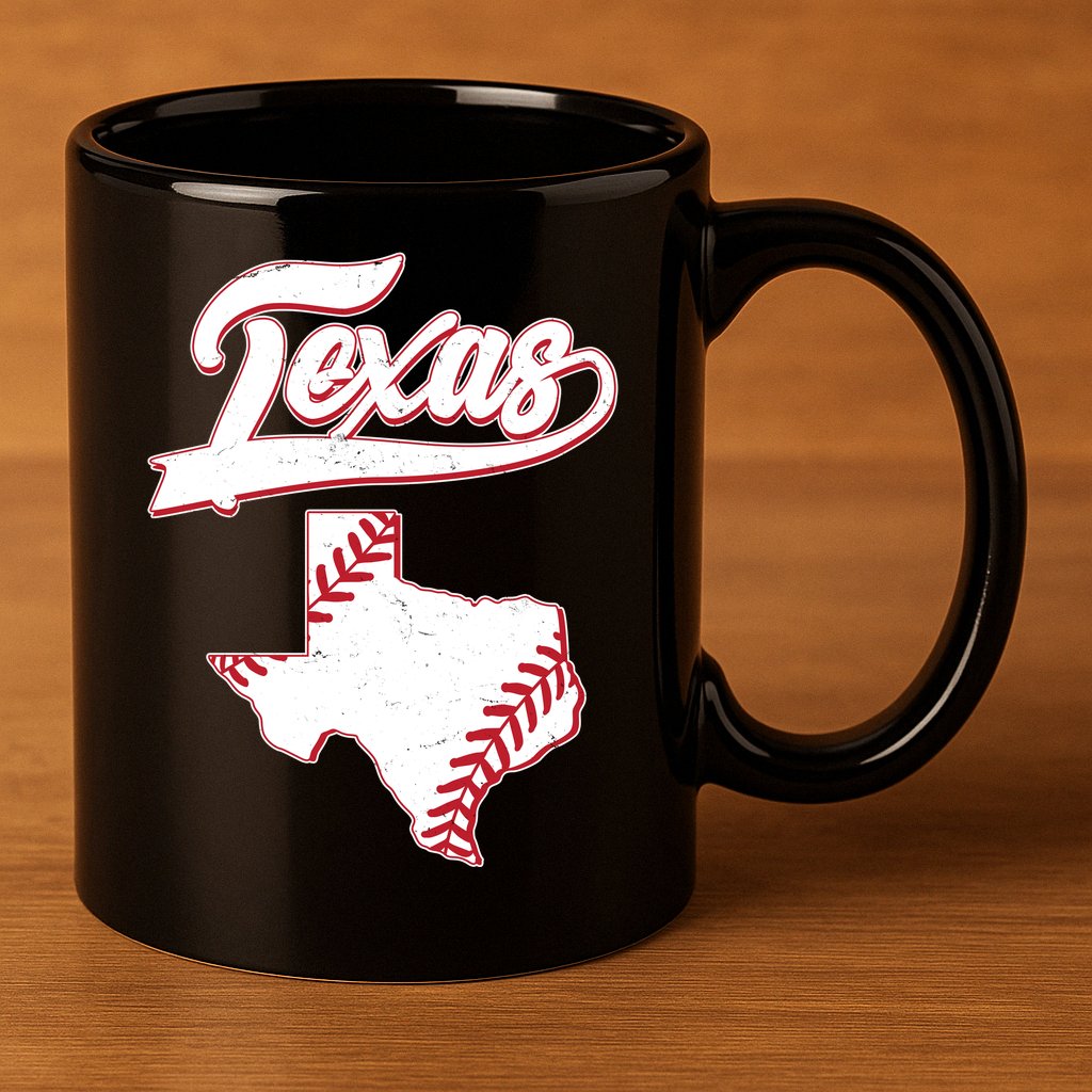 Texas State Baseball Fan 11oz C Handle Ceramic Mug
