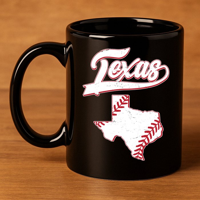 Texas State Baseball Fan 11oz C Handle Ceramic Mug