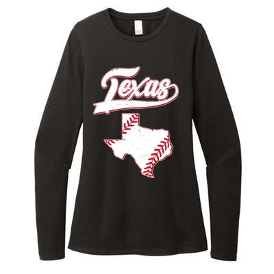 Texas State Baseball Fan Womens CVC Long Sleeve Shirt