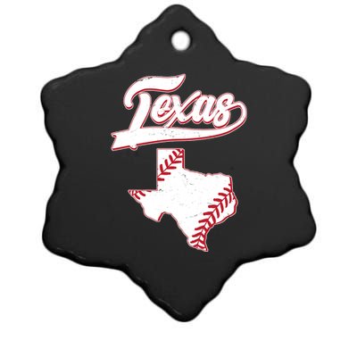 Texas State Baseball Fan Ceramic Star Ornament