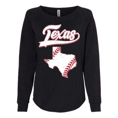 Texas State Baseball Fan Womens California Wash Sweatshirt